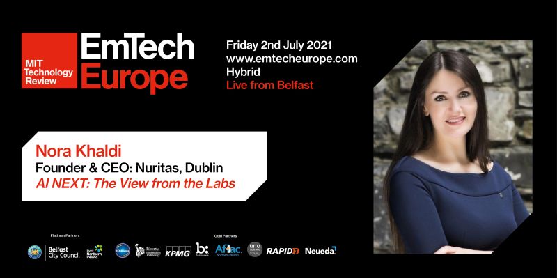 Dr Nora Khaldi gives opening address at EmTech Europe