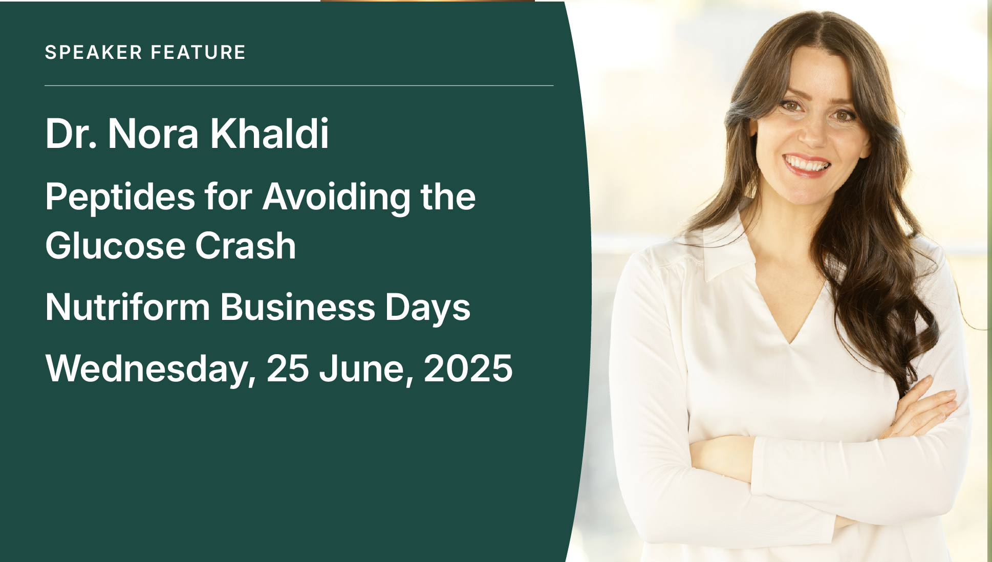Dr. Nora Khaldi Leading Session on “Peptides for Avoiding the Glucose Crash”